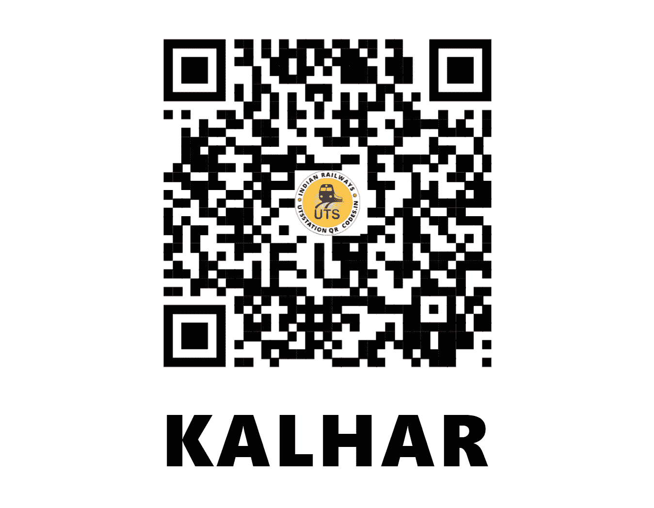 UTS QR Code for KALHAR - KAH (WC - MADHYA PRADESH)